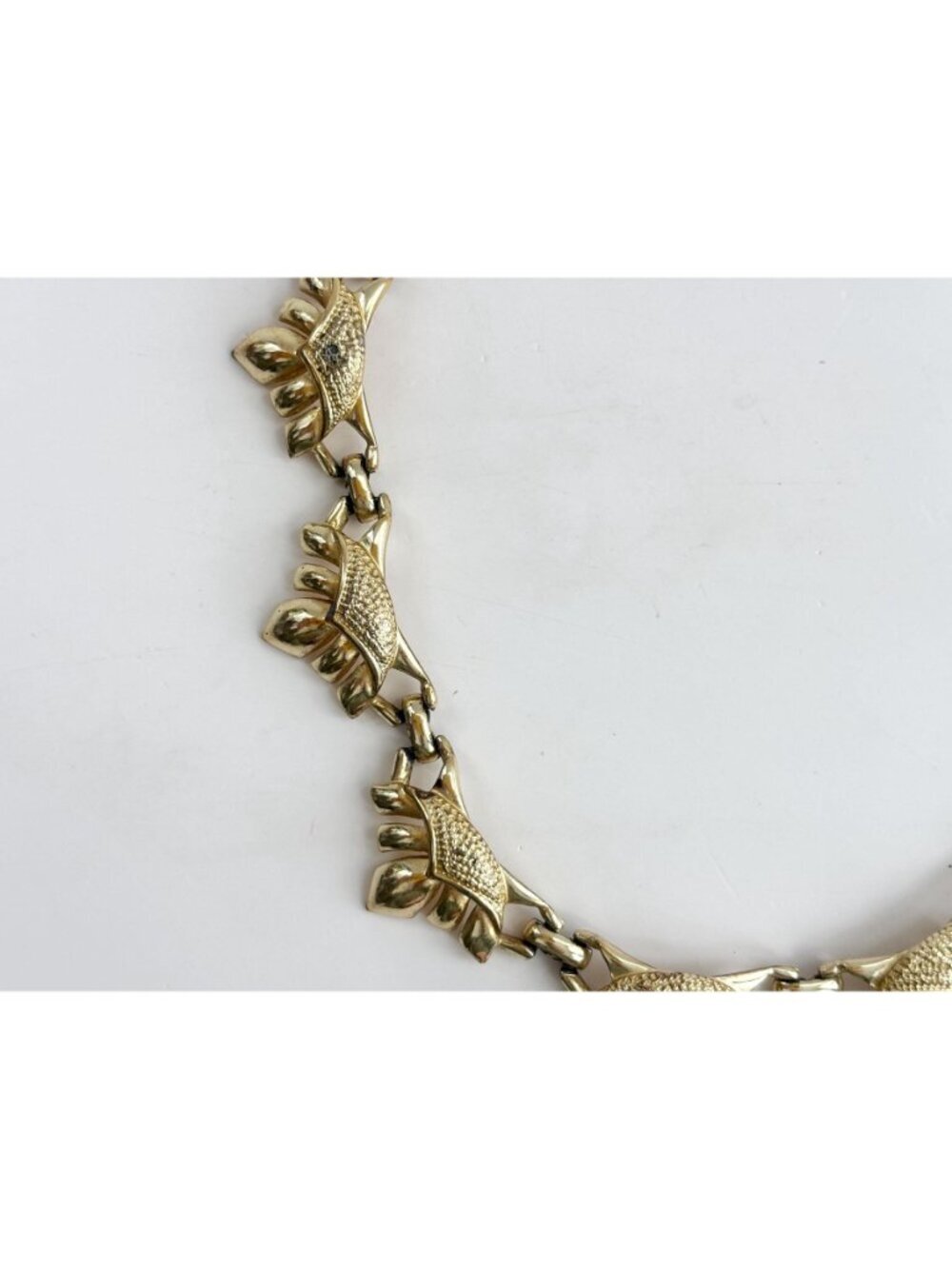 Coro Signed Gold Toned Designer Chainlink Abstract Vintage 80's Bracelet - 18" - Picture 4 of 16
